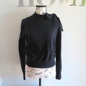 Anewsta Women's black bowknot Shoulder Design Sweater Brand New w/tag sz‎ L